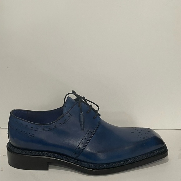Emilio Franco shoes navy Oxford leather calf /leather sole - Picture 3 of 5